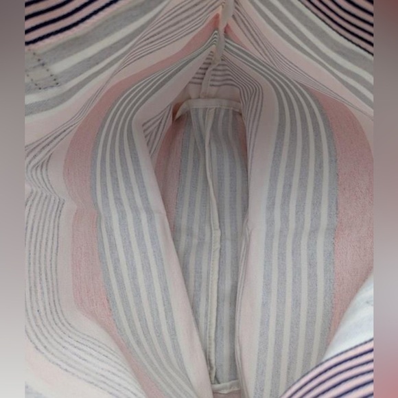 Kate Spade New York Bon Pink Orange and Navy Striped Shopper Tote Bag - Picture 5 of 7